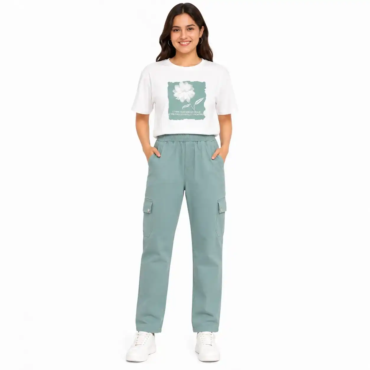 Women’s Casual Graphic T-Shirt & Cargo Pants Co-Ord Set
